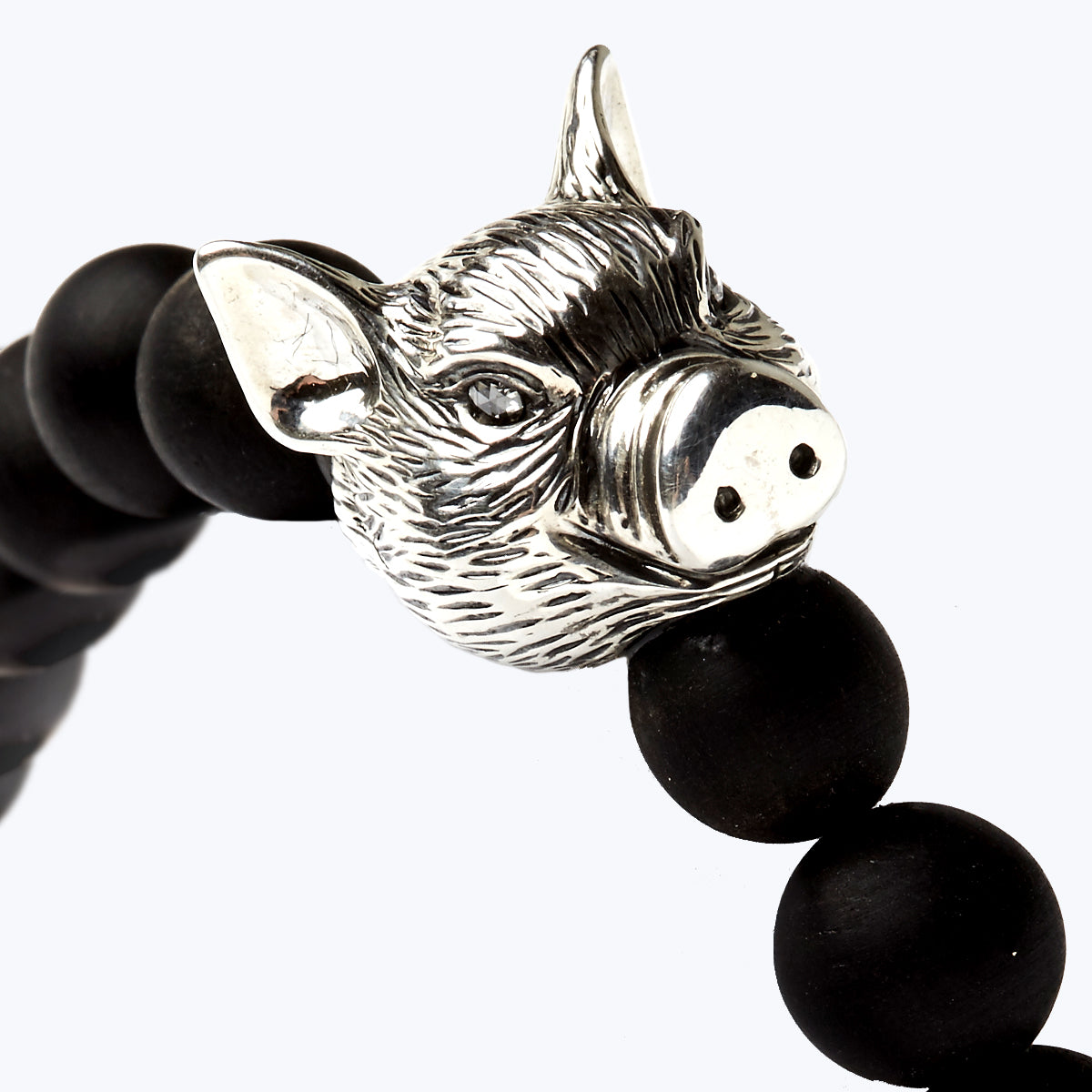 Chinese Zodiac Ebony Bead Bracelet - Year of the Pig