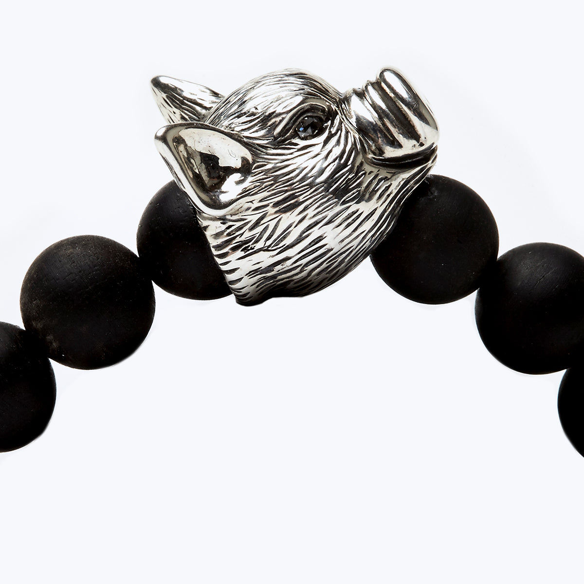 Chinese Zodiac Ebony Bead Bracelet - Year of the Pig