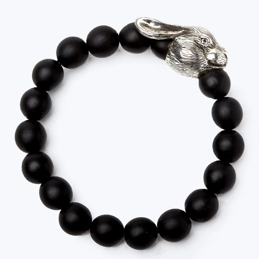 Chinese Zodiac Ebony Bead Bracelet - Year of the Rabbit