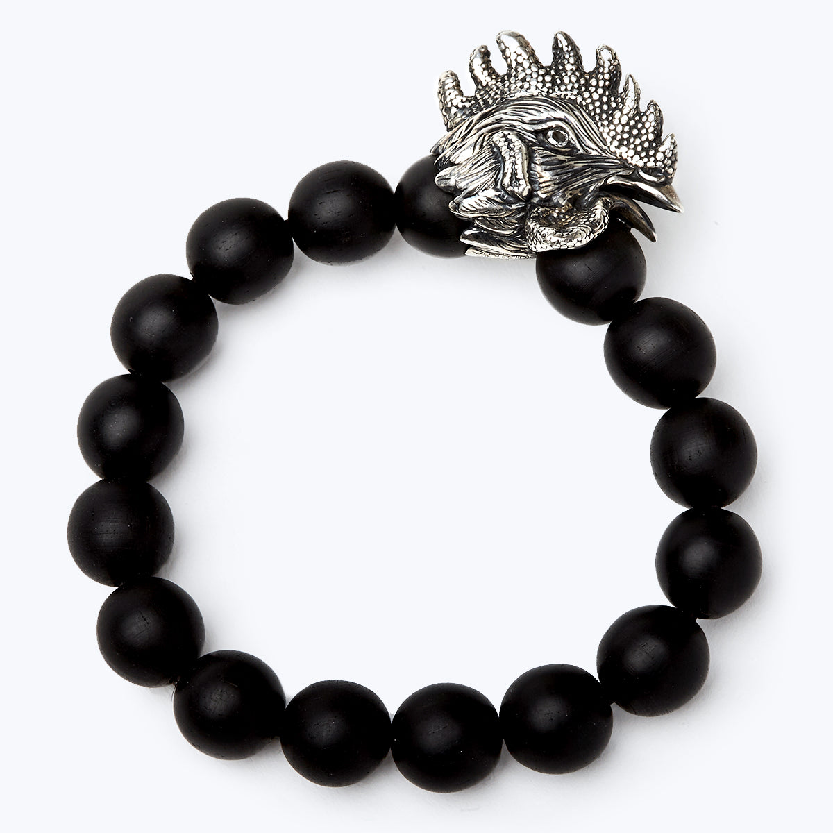 Chinese Zodiac Ebony Bead Bracelet - Year of the Rooster