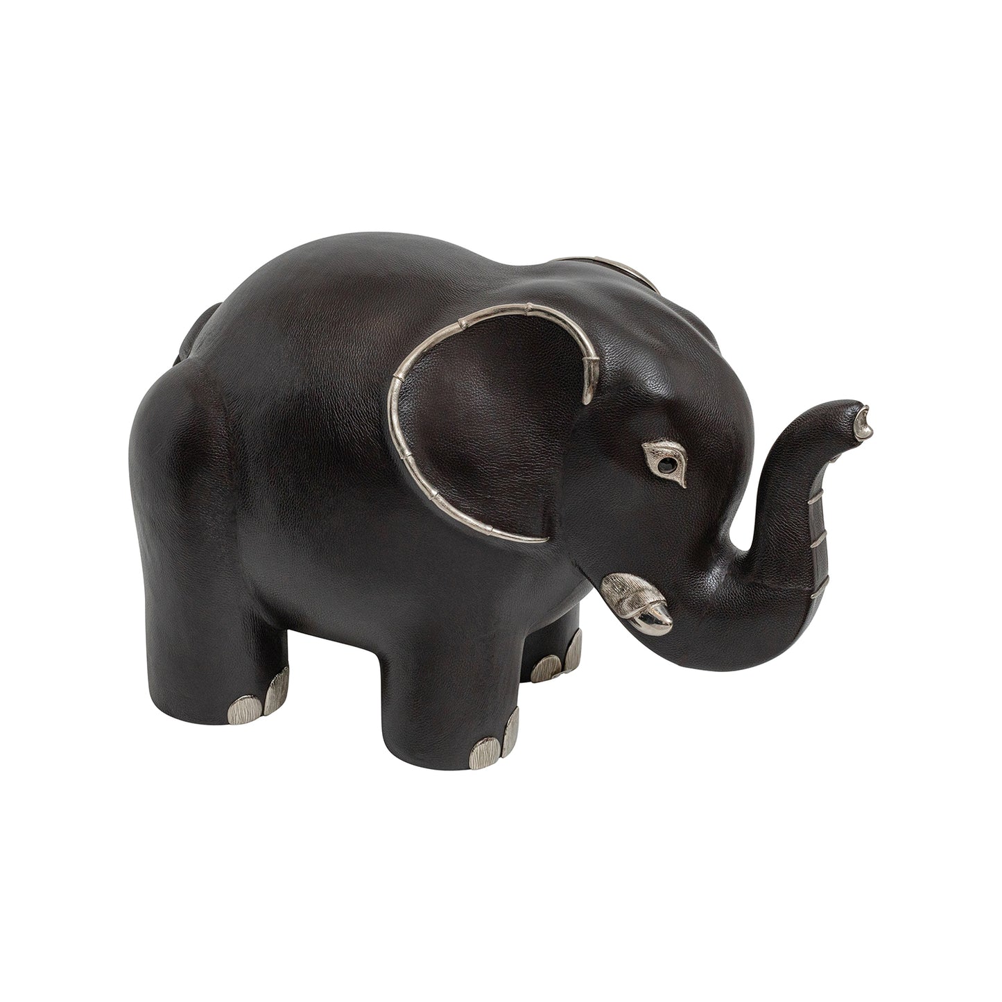 Brown Leather Elephant Stool