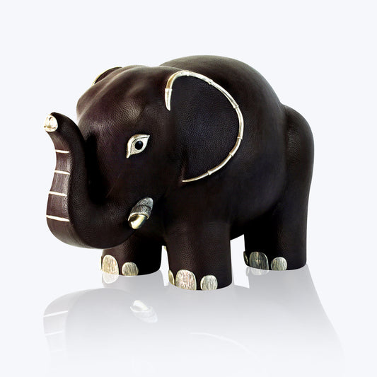 Brown Leather Elephant Stool