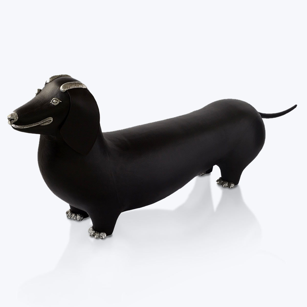 Brown Leather Sausage Dog Stool