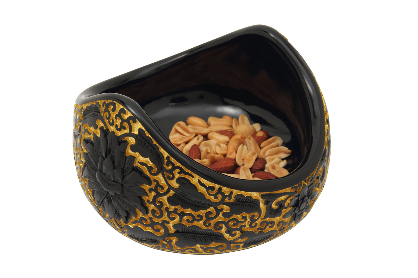 Black Lacquer bowl with Gold Leaf