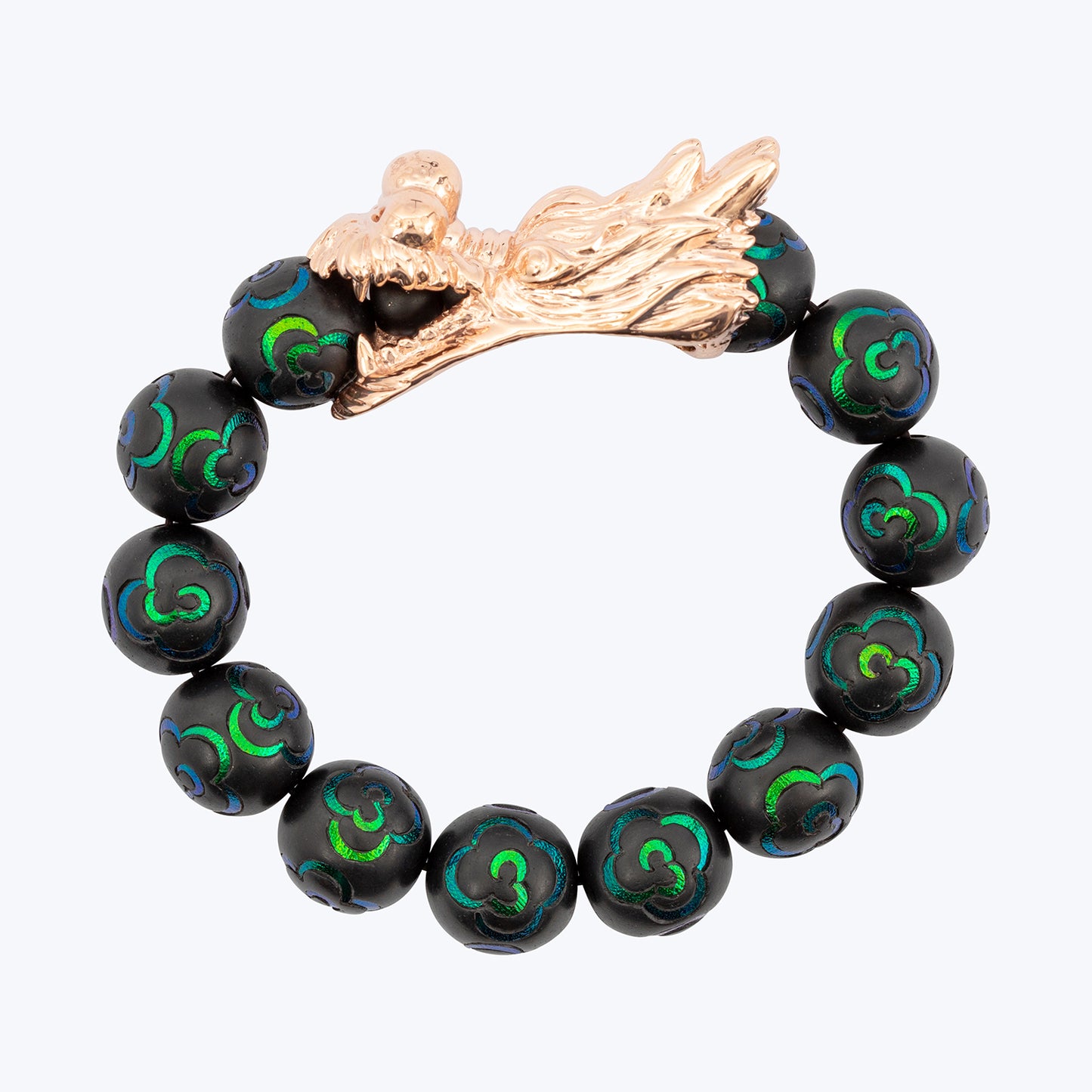 Dragon Mala Bracelet with Scarab Inlay