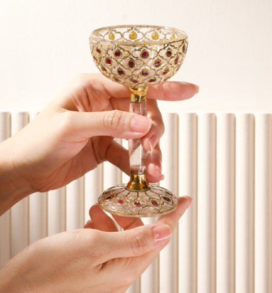 Goblet Set with Natural Burmese Cabochon Rubies