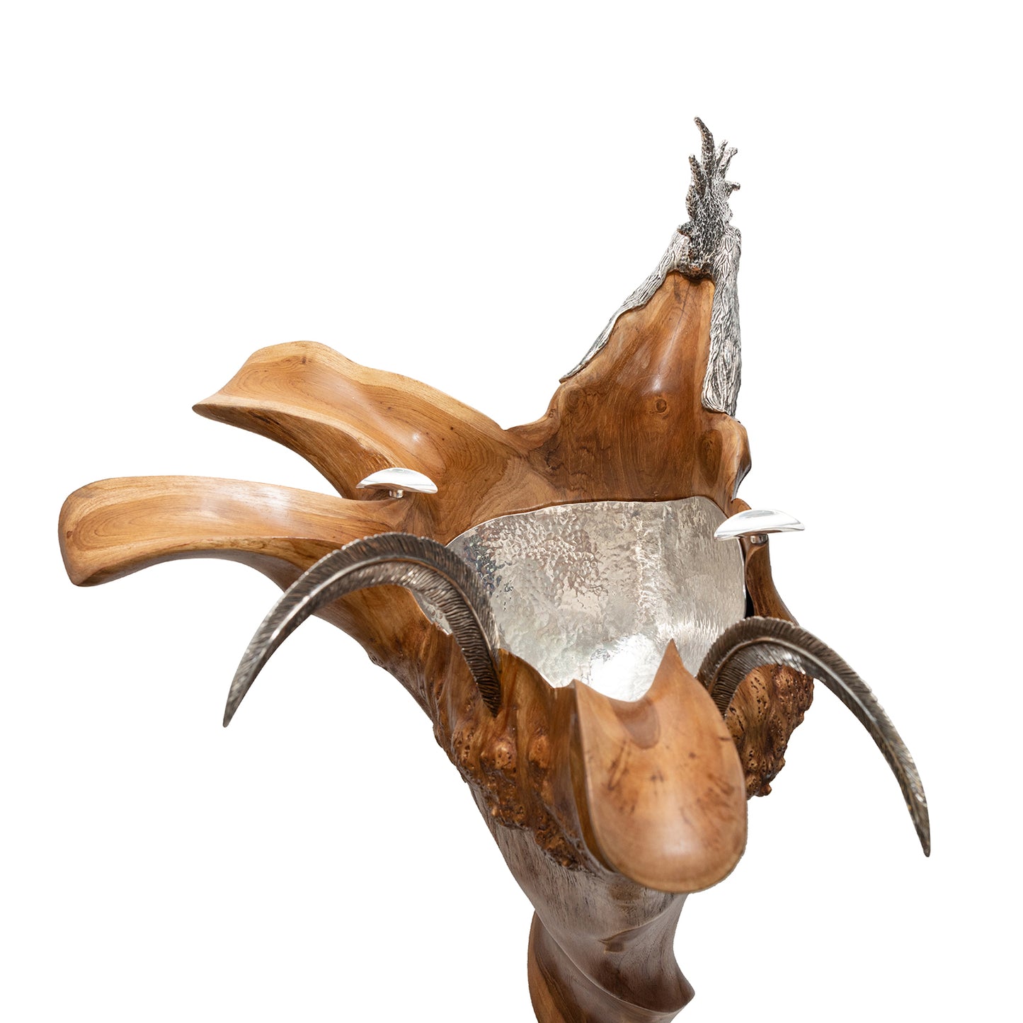 Teak Wood Rooster Sculpture / Bowl