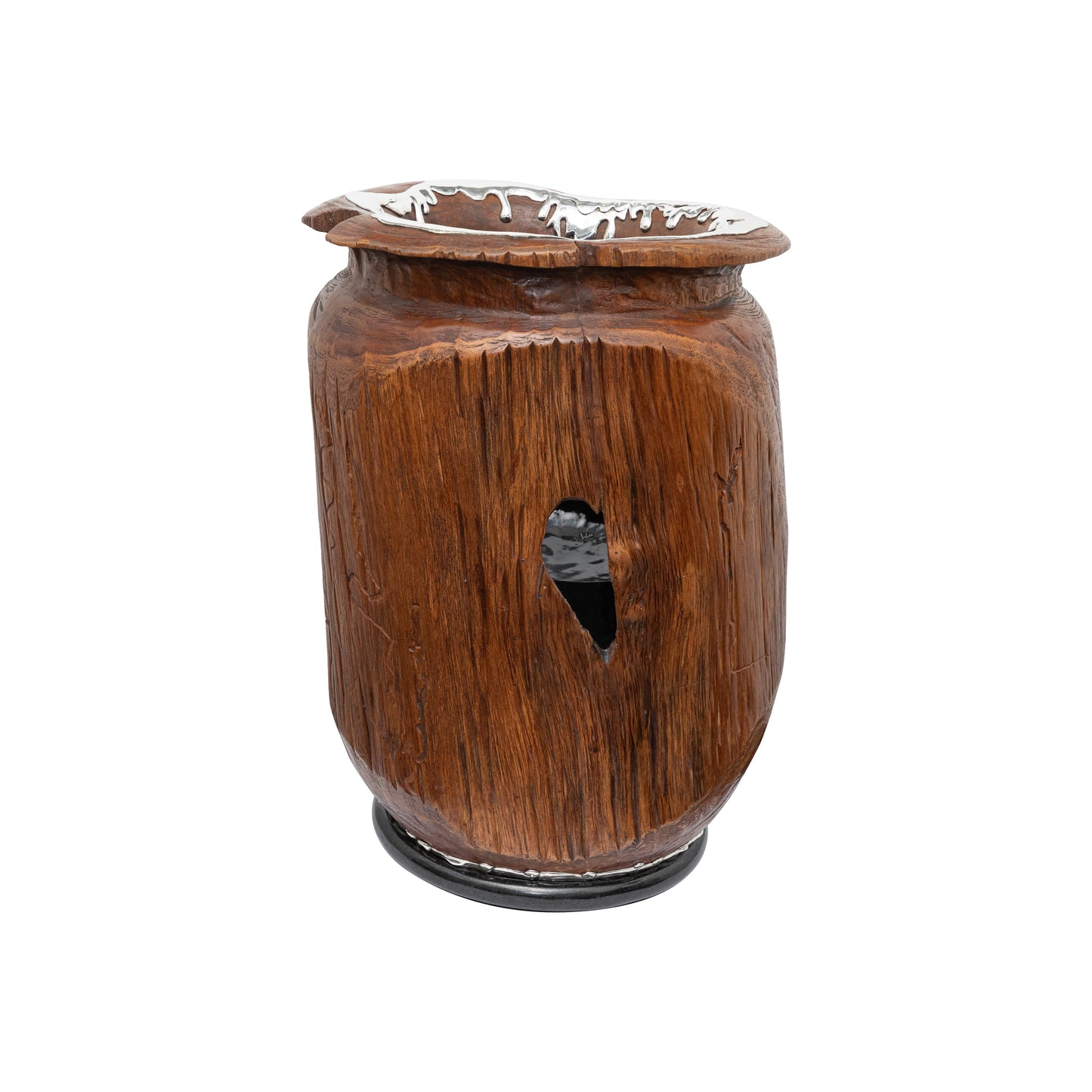 Teak and Silver Walking Stick Bucket