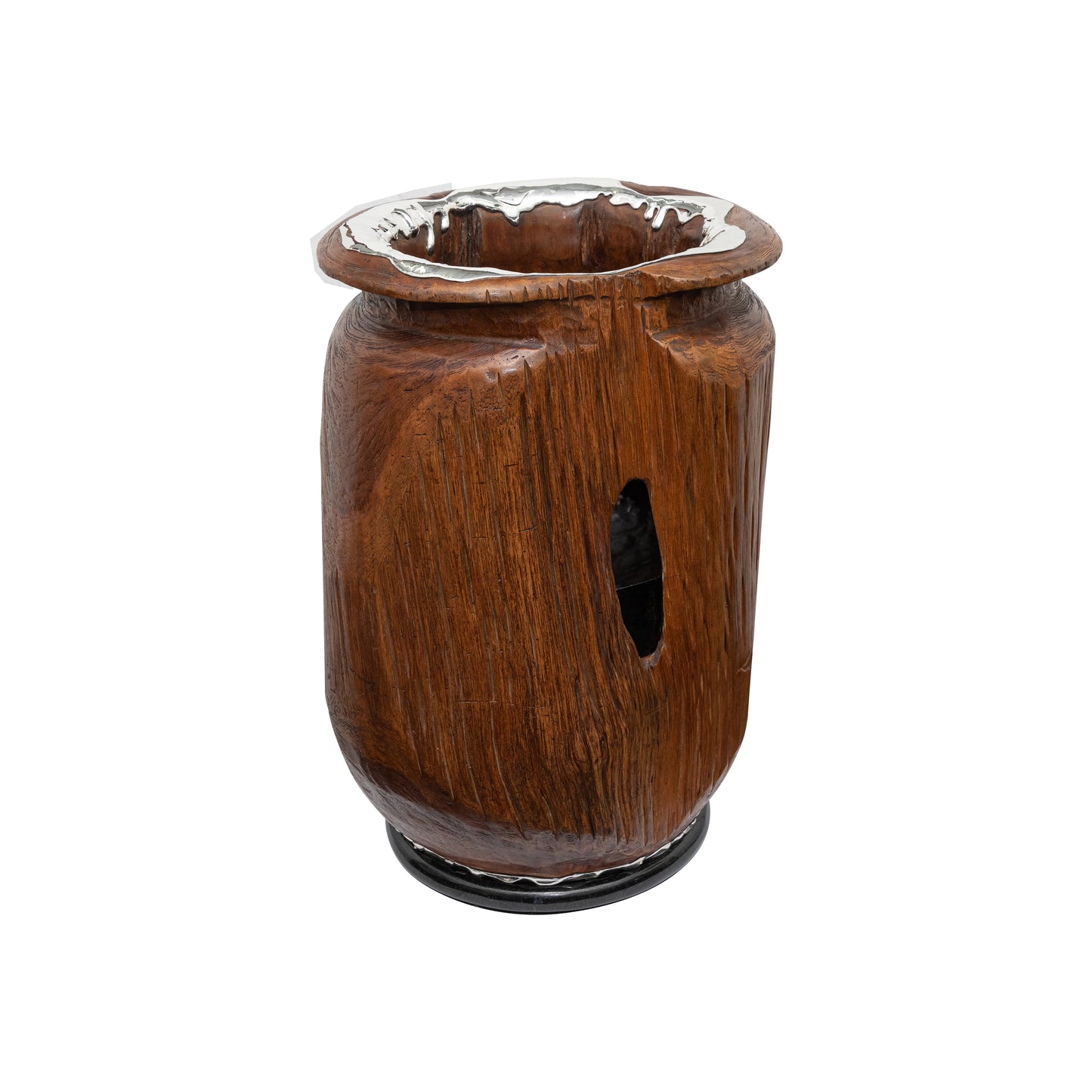 Teak and Silver Walking Stick Bucket