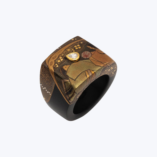Sleeping Geisha Maki-e Lacquer Ring