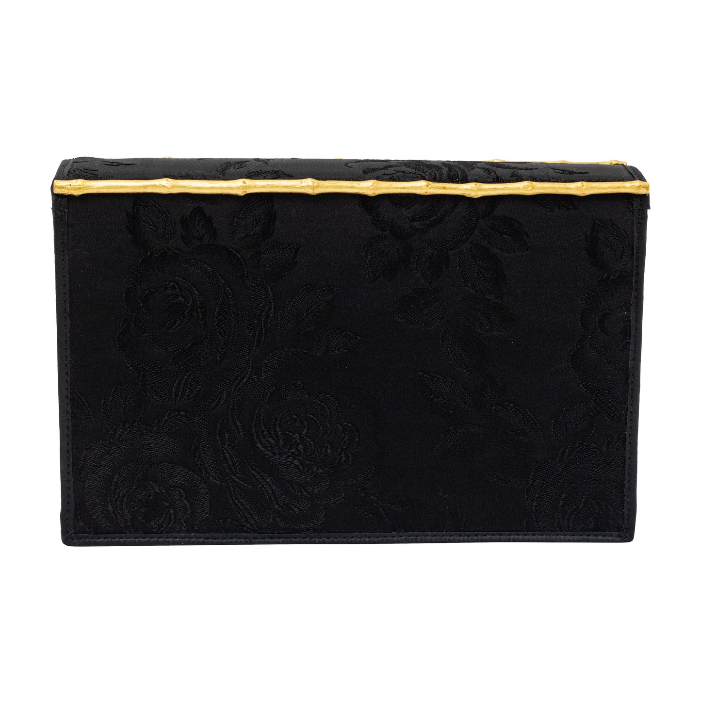 Gold Star Embroidered Silk Clutch