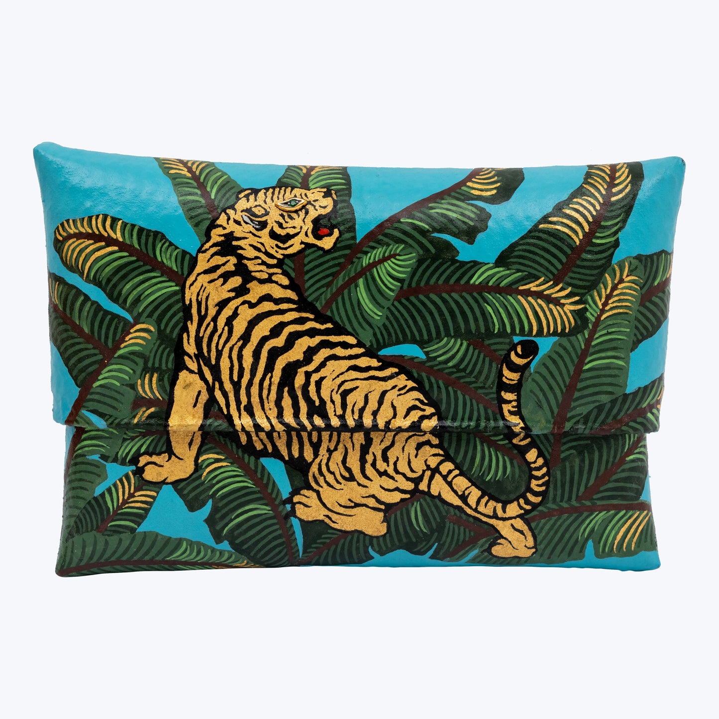 Blue Jungle Tiger Clutch