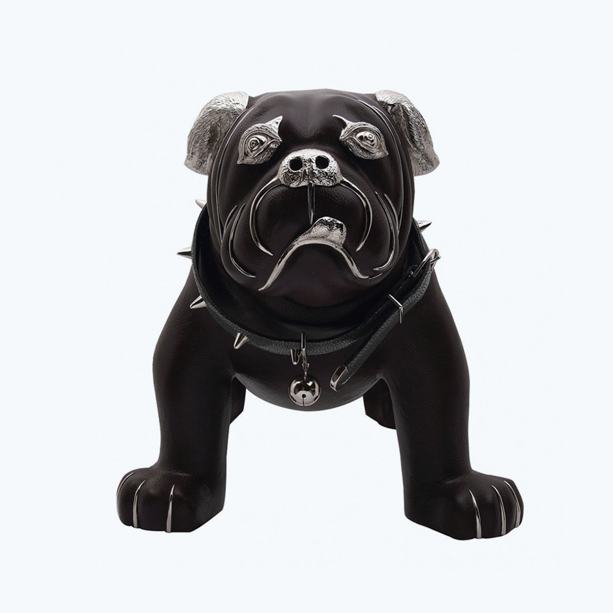 Brown Leather Bulldog Stool