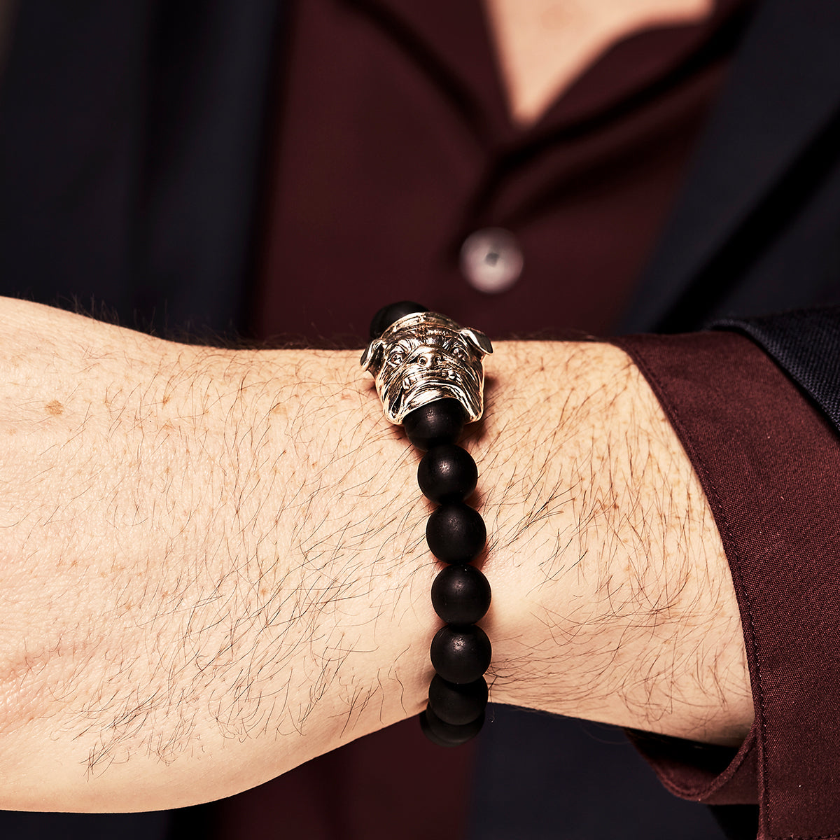 Chinese Zodiac Ebony Bead Bracelet - Year of the Dog