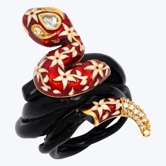 The Spiral Dancing Snake Ring