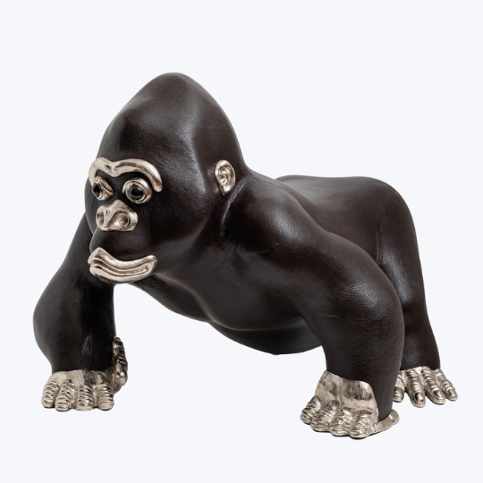 Brown Leather Gorilla Stool