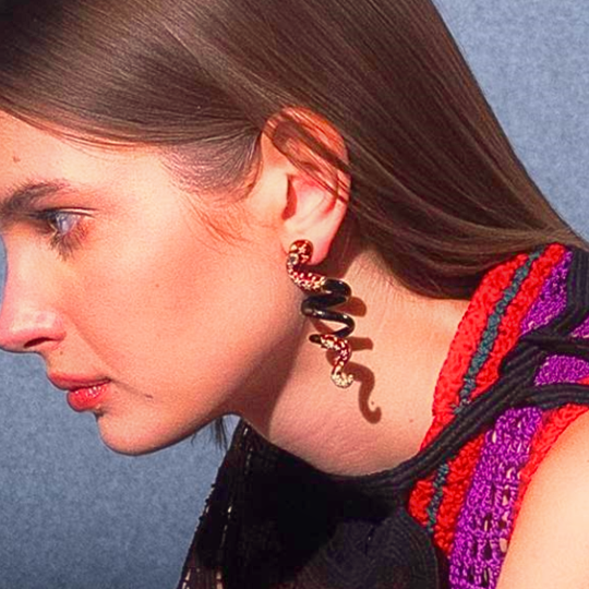 The Spiral Dancing Snake Earrings