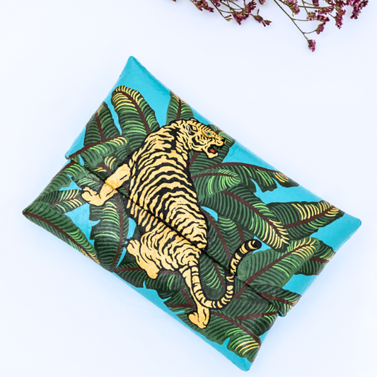 Blue Jungle Tiger Clutch