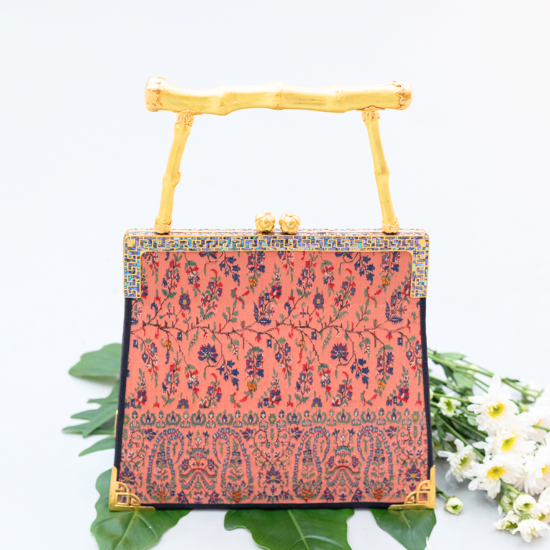 Kashmir Woven Wonder & Shell inlay frame Handbag