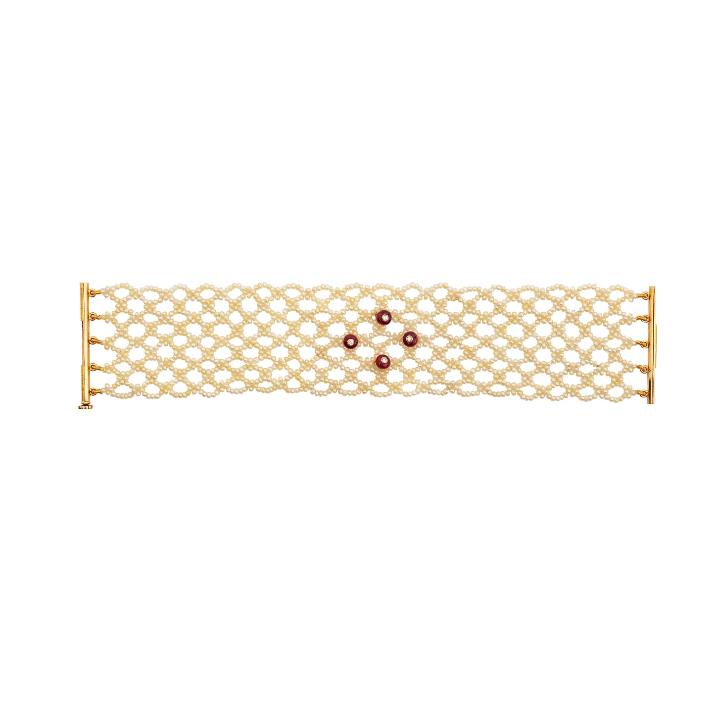 Basra Pearl and Mozambique Ruby Bracelet