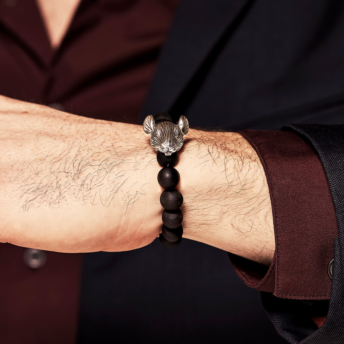 Chinese Zodiac Ebony Bead Bracelet - Year of the Rat