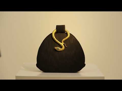 Art Deco Silk Handbag with Jade, Ruby, Pink Tourmaline